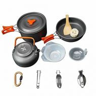 GYZCZX Camping Cookware Kit Outdoor Aluminum Cooking Set Kettle Pan Pot for Travelling Hiking Picnic BBQ Tableware Equipment