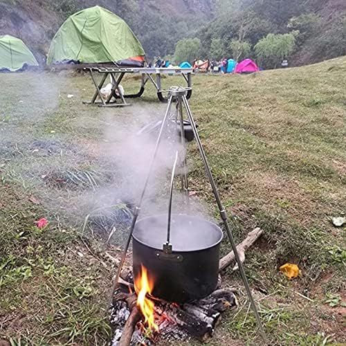  GYZCZX 22pcs Camping Cookware Large Size Hanging Pot Pan Kettle with Base Cook Set 4 Cups Dishes Forks Spoons Kit for Camping Hiking