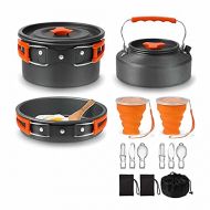 GYZCZX Camping Cooking Cookware Mess Kit Outdoor Ultralight Non Stick Pots Pan Kettle Folding for Backpacking Picnic Hiking (Color : B)