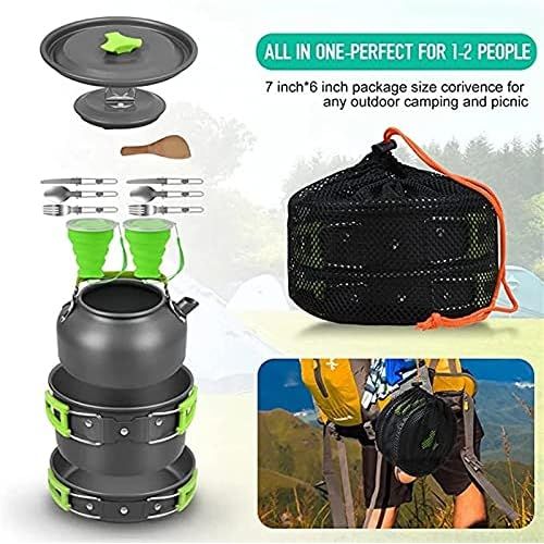  GYZCZX Camping Cooking Cookware Mess Kit Outdoor Ultralight Non Stick Pots Pan Kettle Folding for Backpacking Picnic Hiking (Color : B)