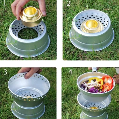  GYZCZX Travel Camping Gas Stove Fires Wind Screen Shield Cooking System Portable Burners Set Alcohol with Tableware