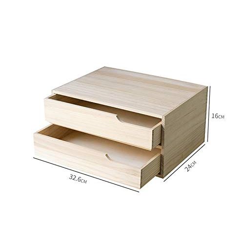  GYZS storage box Desktop Drawer Storage Box Office Book File Multi-Function Drawer Rack Space Science Solid Wood (Color : Natural)