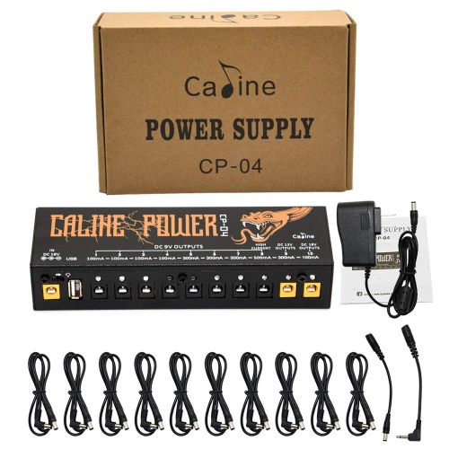  GZMAY Caline CP-04 Guitar Pedal Power Supply Station Distributor 10 Isolated Outputfor 9V/12V/18V Effect Pedal with Short Circuit/Overcurrent Protection