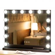 GZZ Bathroom Vanity Wall Mounted Shaving Mirror 24.4/20.4 inch Hollywood Light Up Vanity Makeup Mirror Silver with LED Lights for Makeup Dressing Table Professional Illuminated Cosmeti