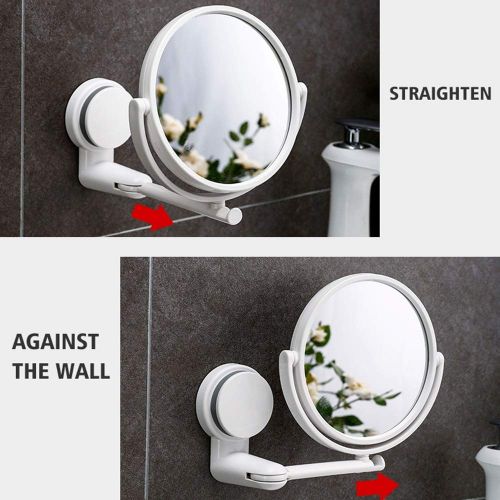  GZZ Bathroom Vanity Wall Mounted Shaving Mirror Bathroom Shaving Mirror 1-3X Magnification + Normal 6-Inch Single side/Double-sided Round Wall Mounted Vanity Mirror Swivel, Extendable