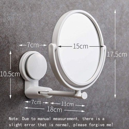  GZZ Bathroom Vanity Wall Mounted Shaving Mirror Bathroom Shaving Mirror 1-3X Magnification + Normal 6-Inch Single side/Double-sided Round Wall Mounted Vanity Mirror Swivel, Extendable