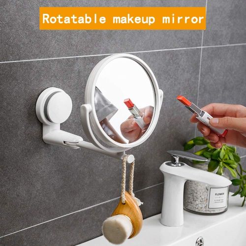  GZZ Bathroom Vanity Wall Mounted Shaving Mirror Bathroom Shaving Mirror 1-3X Magnification + Normal 6-Inch Single side/Double-sided Round Wall Mounted Vanity Mirror Swivel, Extendable