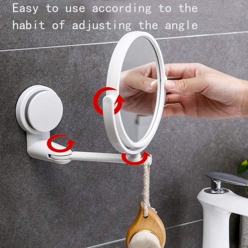  GZZ Bathroom Vanity Wall Mounted Shaving Mirror Bathroom Shaving Mirror 1-3X Magnification + Normal 6-Inch Single side/Double-sided Round Wall Mounted Vanity Mirror Swivel, Extendable