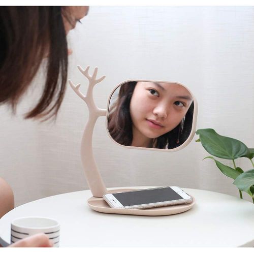  GZZ Bathroom Vanity Wall Mounted Shaving Mirror Foldable Standing Make-Up Mirror Cosmetic Mirror Freestanding Table Mirror for Bathroom Bedroom, Shaving Mirror Vanity Mirror Double Wit