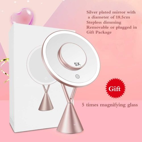  GZZ Bathroom Vanity Wall Mounted Shaving Mirror Freestanding Cosmetic Mirror 5x Zoom7 inch Make Up Mirror Pedestal Table Mirror for Bathroom Bedroom Shaving Mirror Cosmetic Vanity Mirr