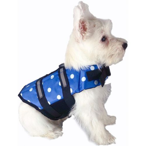  GabeFish Dog Life Jacket Vest Safety Clothes Collar Harness Saver Pet Swimming Preserver Reflective Strip Swimwear