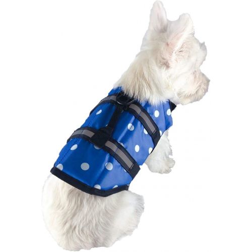  GabeFish Dog Life Jacket Vest Safety Clothes Collar Harness Saver Pet Swimming Preserver Reflective Strip Swimwear