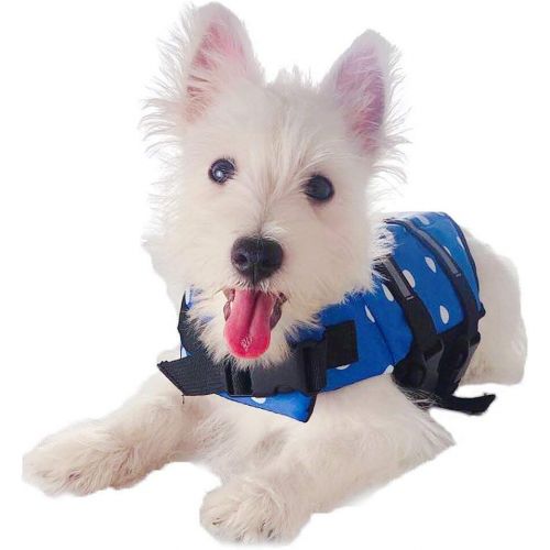  GabeFish Dog Life Jacket Vest Safety Clothes Collar Harness Saver Pet Swimming Preserver Reflective Strip Swimwear