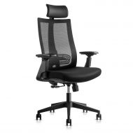 Gabrylly Office Chair Ergonomic Mesh Chair, Adjustable Desk Chair, High-Back with Lumbar Support, 3D Armrest, Comfortable Seat and Headrest (Black) (Black-2)