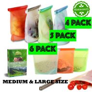Gadgstsology Gadgetsology Reusable Silicone Food Bags Eco-Friendly Meal Container, Airtight, Leakproof, Ziplock Seal for Hot or Cold Food Storage Washable, FDA Approved No BPA Container