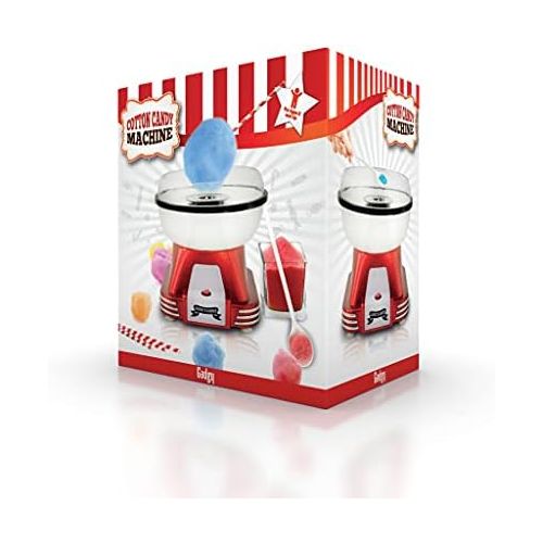  Gadgy  Zuckerwattemaschine fuer Zuhause | Retro Cotton Candy Machine | mit Zucker oder Zuckerfreie Harte Suessigkeiten Bonbons zu Benutzen | 500W Rot Weiss