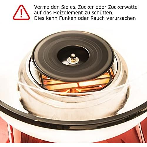  Gadgy  Zuckerwattemaschine fuer Zuhause | Retro Cotton Candy Machine | mit Zucker oder Zuckerfreie Harte Suessigkeiten Bonbons zu Benutzen | 500W Rot Weiss