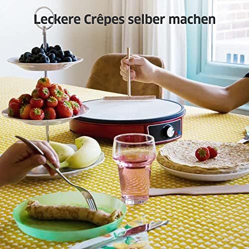  Gadgy  Crepes Maker | Antihaftbeschichtung | 30 cm Durchmesser | 1000 Watt Anpassbare Temperatur | LED Statusleuchten | inkl. Teigverteiler und Pfannenwender | Omelettes Pfannkuch