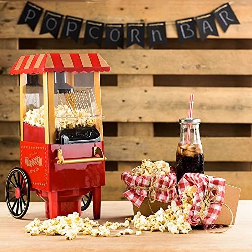  Gadgy Popcorn Maschine | Retro Popcorn Maker | Heissluft Ohne Fett Fettfrei OElfrei