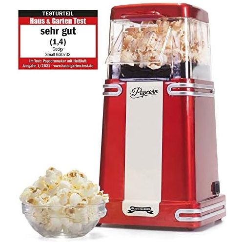  Gadgy  Popcorn Maschine | Retro Popcorn Maker | Heissluft Ohne Fett Fettfrei OElfrei