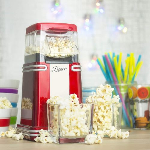  Gadgy  Popcorn Maschine | Retro Popcorn Maker | Heissluft Ohne Fett Fettfrei OElfrei
