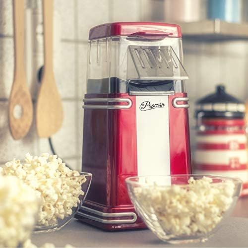  Gadgy  Popcornmaschine | Heissluft Retro Popcorn Maker | Gesundes Snack| Fettfrei OElfrei