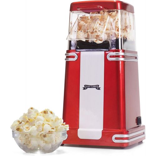  Gadgy  Popcornmaschine | Heissluft Retro Popcorn Maker | Gesundes Snack| Fettfrei OElfrei