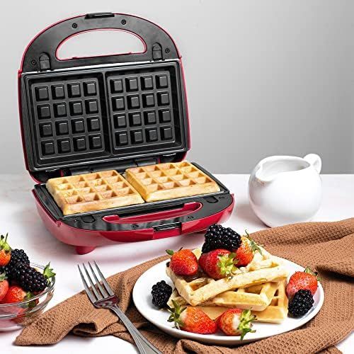  [아마존베스트]Gadgy  3-in-1 Sandwich Maker | Belgian Waffle Maker | Removable Plates l with Cool Touch Handle, Non-Slip Feet and 2 Indicator Lights