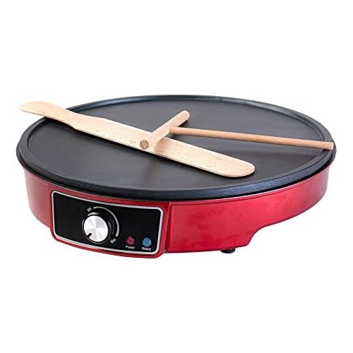  [아마존베스트]Gadgy  Crepe Maker, Non-Stick Coating, 30 cm Diameter, 1000 Watt Adjustable Temperature, LED Status Lights, Includes Batter Spreader and Spatula, for Omelettes, Pancakes, Bacon