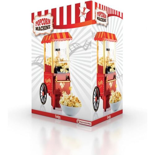  [아마존베스트]Gadgy Popcorn Machine, Retro Popcorn Maker, Hot Air Without Grease, Oil-Free