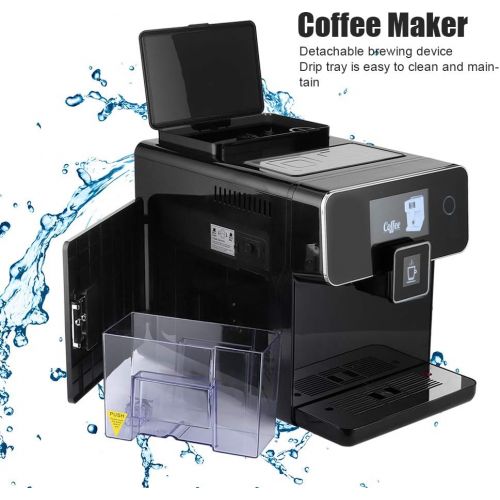  Gaeirt Full?automatic Espresso Coffee Machine, Commercial Coffee Maker with Touch Screen 19-BAR Pressure Pump for Cappuccino, Latte, Cafe Americano, Hot Water, Foamed Milk(us plug)