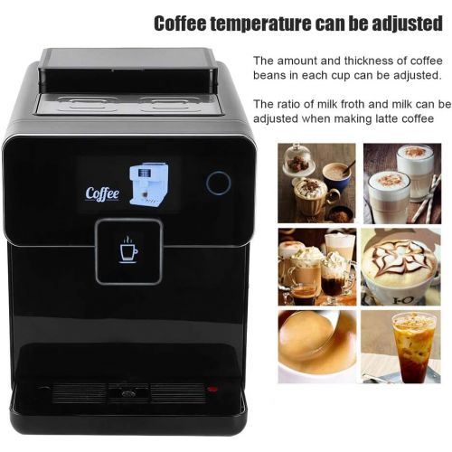  Gaeirt Full?automatic Espresso Coffee Machine, Commercial Coffee Maker with Touch Screen 19-BAR Pressure Pump for Cappuccino, Latte, Cafe Americano, Hot Water, Foamed Milk(us plug)