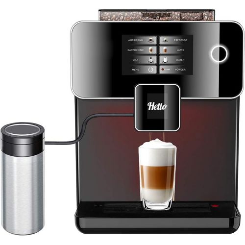  Gaeirt Full?automatic Espresso Coffee Machine, Commercial Coffee Maker with Touch Screen 19-BAR Pressure Pump for Cappuccino, Latte, Cafe Americano, Hot Water, Foamed Milk(us plug)