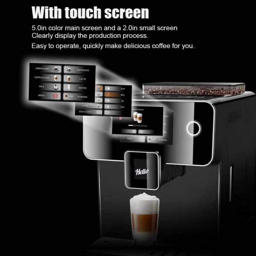  Gaeirt Full?automatic Espresso Coffee Machine, Commercial Coffee Maker with Touch Screen 19-BAR Pressure Pump for Cappuccino, Latte, Cafe Americano, Hot Water, Foamed Milk(us plug)