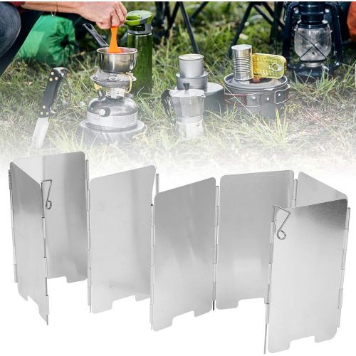  Gaeirt Cooker Wind Screen, High Thermal Response 9 Plates Lightweight Portable Foldable Design Aluminium Alloy Wind Screen for Outdoor Camping