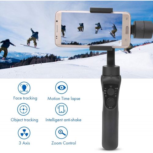  Gaeirt Handheld Three-axis Phone Stabilizer, One Key into Panorama Shooting Mobilephone Stabilizer for Below 6.0 inches Smartphone