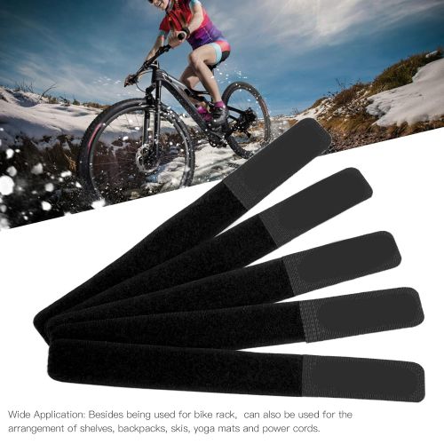  Gaeirt Bike Securing Straps, Bike Rack Strap Detachable for Bike Rack for Backpacks Skis(Black)