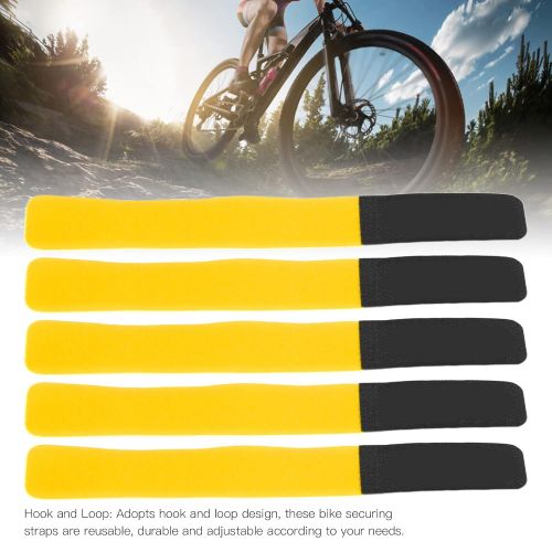  Gaeirt Versatile Hook and Loop Securing Straps Tie, Detachable Nylon Wide Application Bike Rack Strap for Bike Rack for Backpacks Skis(Yellow)