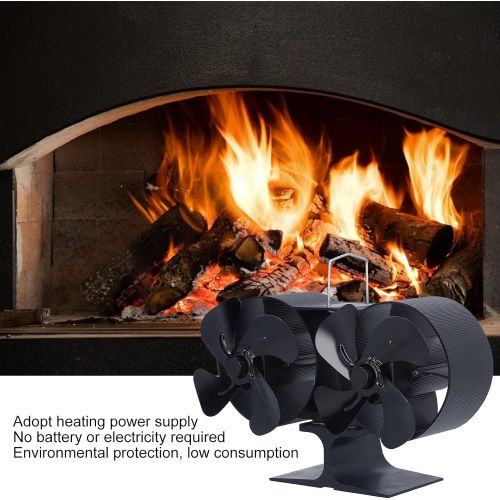  Gaeirt 8 Blades Dual Heat Powered Stove Fan, Silent Portable Fireplace Fan, Circulating Warm Air Saving Fuel Efficiently, for Wood/Log Burner/Fireplace