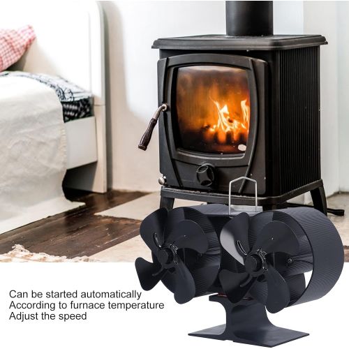  Gaeirt 8 Blades Dual Heat Powered Stove Fan, Silent Portable Fireplace Fan, Circulating Warm Air Saving Fuel Efficiently, for Wood/Log Burner/Fireplace