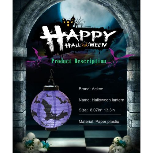  할로윈 용품Gaekce Halloween Decorations Paper Lanterns with LED Light for Holiday Home Party, 6 Pcs, Bats,Spiders, Skeleton, Jack-O, Castle, with Halloween Goodie Bag