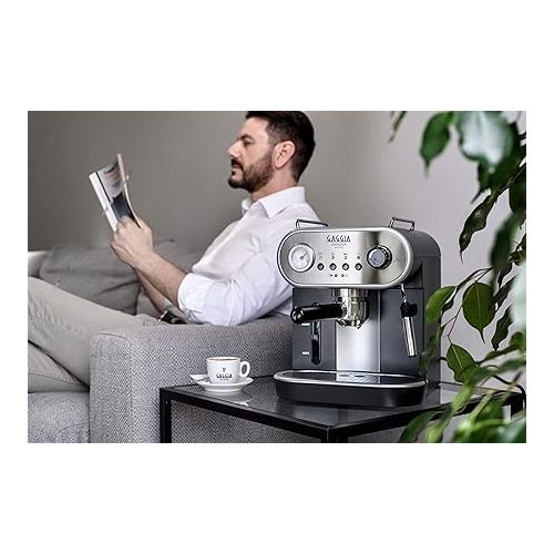  Gaggia Carezza De Luxe Espresso Machine, 47oz, Silver