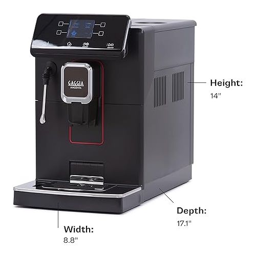  Gaggia Magenta Plus Super-Automatic Espresso Machine, 60 ounces,Black