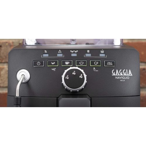  Gaggia Naviglio Milk One-Touch Cappuccino and Espresso Machine, Black, 17.3 d x 13.4 h x 10 w