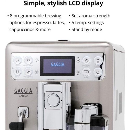  Gaggia Babila Espresso Machine, Stainless Steel