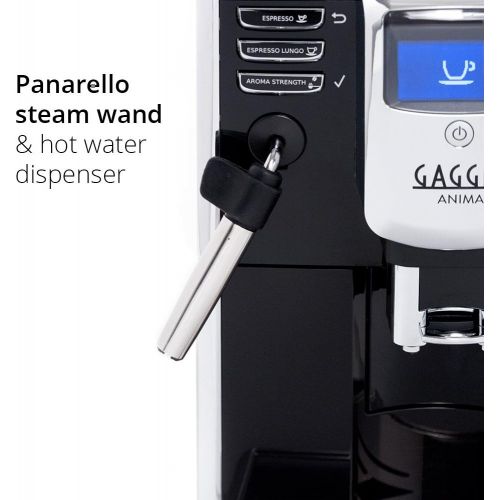  Gaggia Anima Coffee and Espresso Machine, Includes Steam Wand for Manual Frothing for Lattes and Cappuccinos with Programmable Options