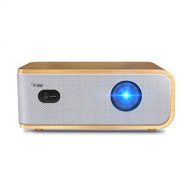 Gai Hua Home Projector WiFi Home Theater 1080P HD 3D Smart Small Projection Office Commercial Teaching Giant Screen Projector (Color : Beige, Size : 23.5×13.5×9cm)