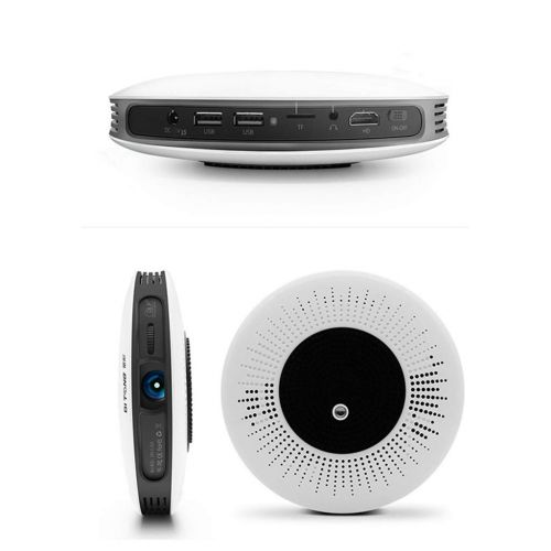  Gai Hua Home Projector Small Home Office Commercial Teaching 4K HD Wall WiFi Wireless 1080p no Screen 3D Smart Home Theater Projection (Color : White, Size : 17.217.24cm)