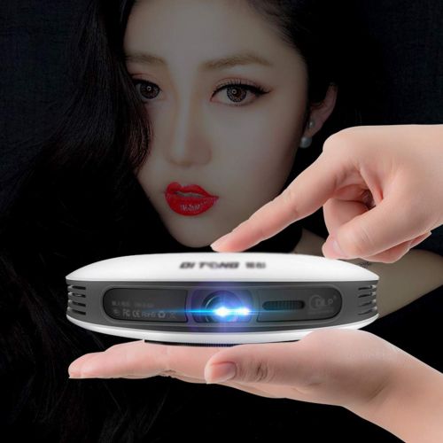  Gai Hua Home Projector Small Home Office Commercial Teaching 4K HD Wall WiFi Wireless 1080p no Screen 3D Smart Home Theater Projection (Color : White, Size : 17.217.24cm)