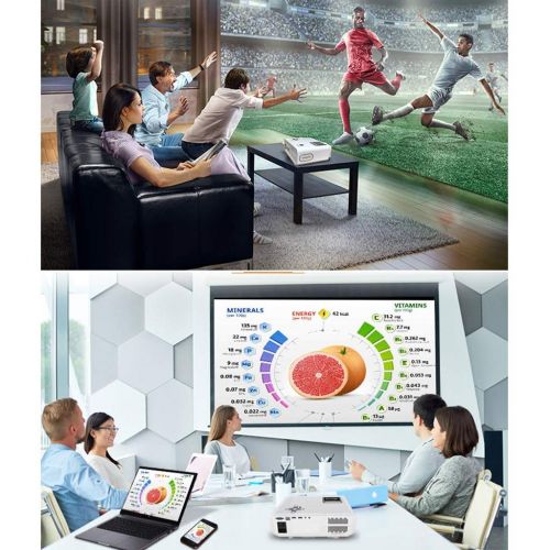  Gai Hua Home Projector Home WiFi Wireless Home Theater Office 4K HD 1080P no Screen TV Mobile Phone 3D Smart Projector (Color : White, Size : 34.81734cm)